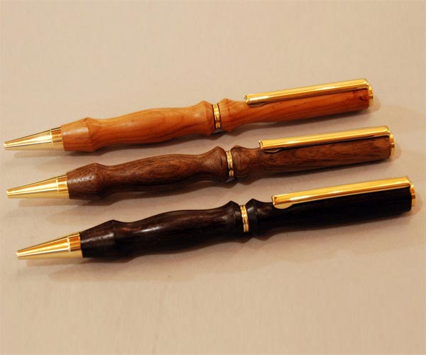 Serpentine Ballpoint Pens in Various Woods, including Connemara Bog Oak