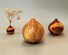 Weed Pots in Yew and Spalted Beech